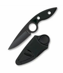 Albainox knife with index finger hole, black blade