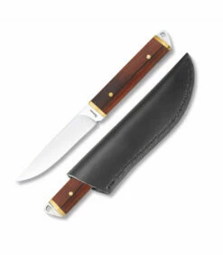 Albainox mini knife with leather sheath, blade 9 cm.