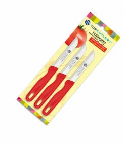 TopCutlery Blister 3 red peeling knives Solingen Top Cutlery