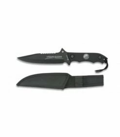 Albainox Horizon black tactical knife with compass