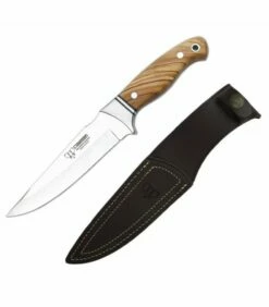 Cudeman Hunting knife handle olive leaf 15 cms.