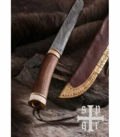 SPQR Knife damascus viking Seax, fist nut and bone 13 SPQR Knife damascus viking Seax, fist nut and bone -Fives Knives Sales 2022 knife damascus viking seax fist nut and bone 6