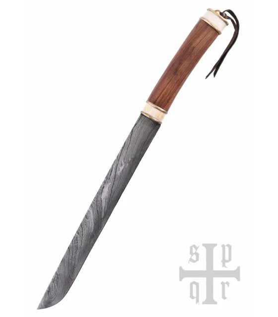 SPQR Knife damascus viking Seax, fist nut and bone 1 SPQR Knife damascus viking Seax, fist nut and bone