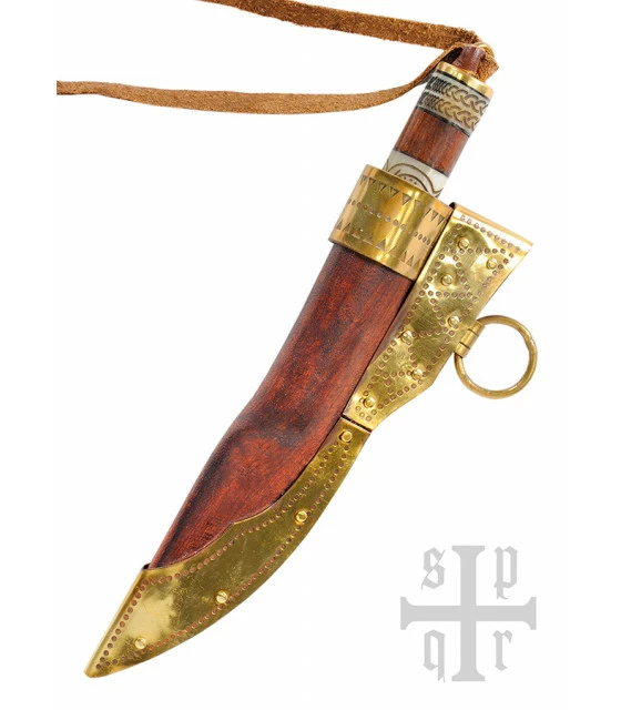 SPQR Knife viking small steel Damascus wood and bone 2 SPQR Knife viking small steel Damascus wood and bone - Image 2