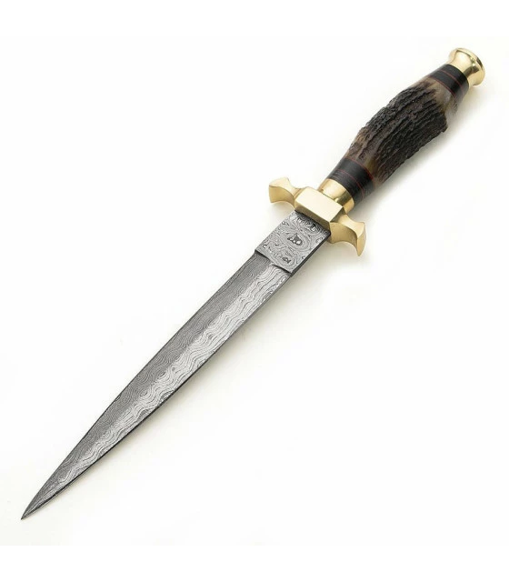 Windlass Steel Crafts Medieval Hunting Dagger in Damascus Steel 1 Windlass Steel Crafts Medieval Hunting Dagger in Damascus Steel