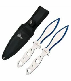 Third Pitchers of a single edge, silver finish - blue