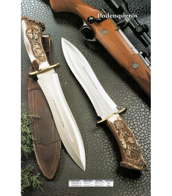 Muela Podenquero knife carved deer antler handle 2 Muela Podenquero knife carved deer antler handle - Image 2