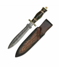 Albainox Sports knife in Damascus steel with sheath