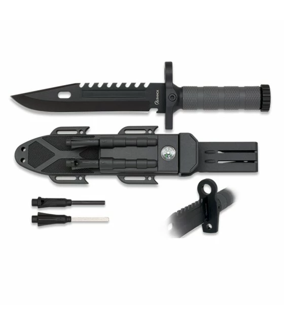Albainox Survival knife with flint, sharpener and compass 1 Albainox Survival knife with flint, sharpener and compass